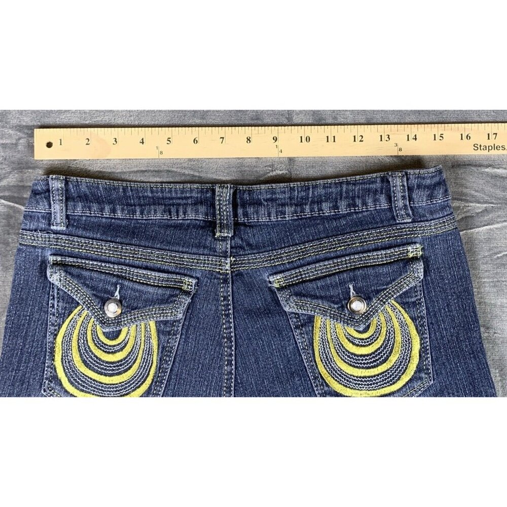I Love Harlem Women's Size 7 Embroidered Stretch Skinny Denim Jeans - Picture 8 of 10